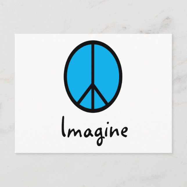 Carte Postale Imaginez le symbole de paix BLUE (Devant)