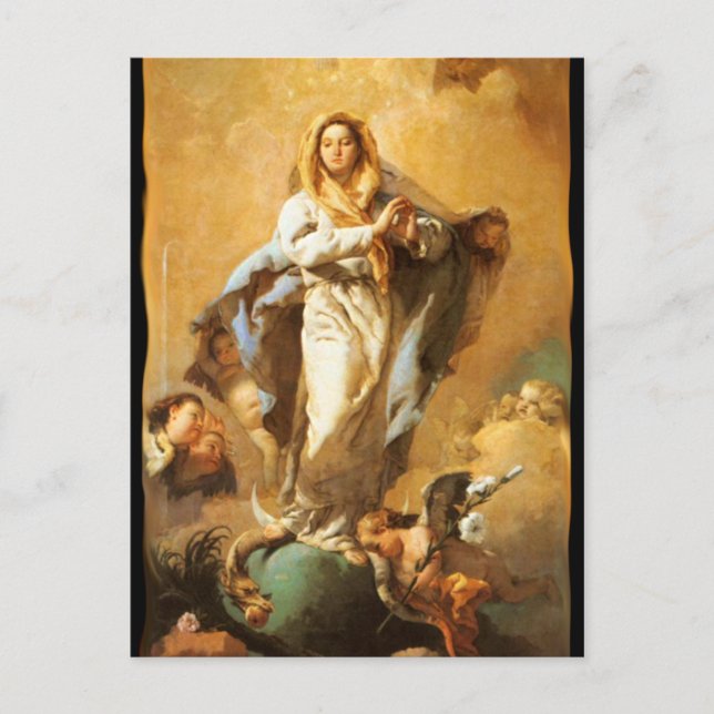 Carte Postale Immaculée Conception avec les Cherubs - Tiepolo (Devant)