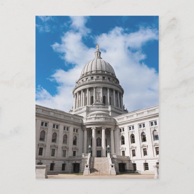 Carte Postale Immeuble et entrée du Wisconsin State Capitol (Devant)