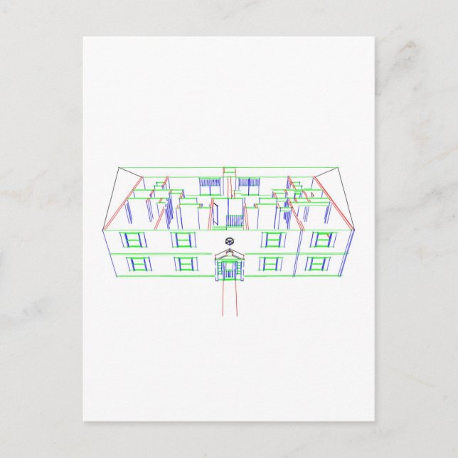 Carte Postale Immeuble / Maison : Dessin du marqueur (Devant)
