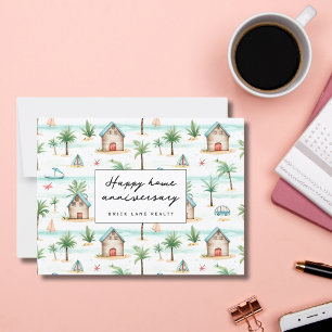 Carte Postale Immobilier Anniversaire Maison Heureuse Plage Trop