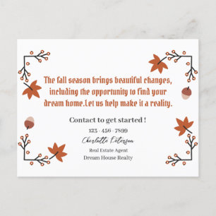 Carte Postale Immobilier Automne Agriculture Prospection