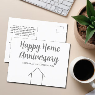 Carte Postale Immobilier Happy Home Anniversaire Chic Custom