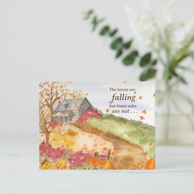 Carte Postale Immobilier Maison Vente Automne Marketing Mailler (Debout devant)