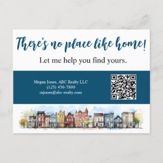 Carte Postale Immobilier No Place Like Home Marketing Bleu