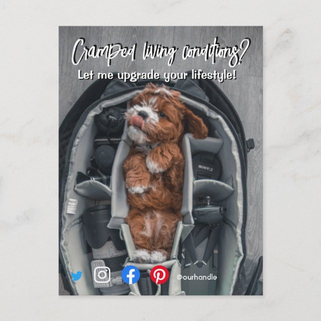 carte postale immobilière drôle petit espace de vi (Devant)