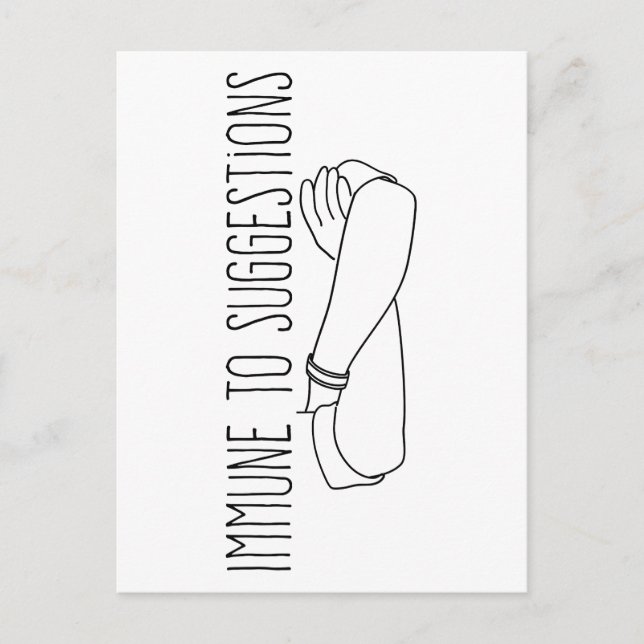 Carte Postale Immune Aux Suggestions Attitude Des Armes Traversé (Devant)