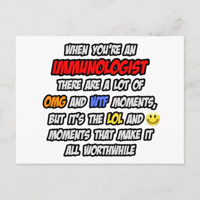 Carte Postale Immunologue .. OMG WTF LOL (Devant)