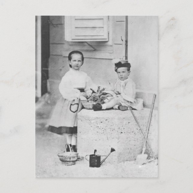 Carte Postale Impératrice Elisabeth, Gisela & Rudolf Enfants (Devant)