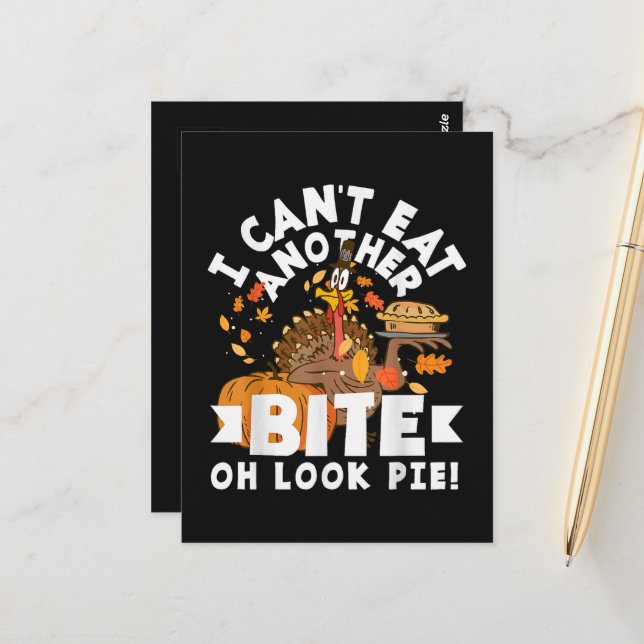 Carte Postale Impossible de manger une autre bouchée Oh regarde  (Devant/Arrière en situation)