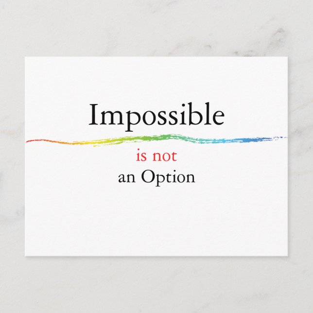 Carte Postale Impossible n'est pas une Option (Devant)