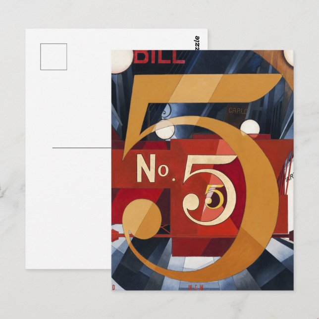 Carte Postale Impression abstraite Art déco numéro 5 des années  (Devant / Derrière)