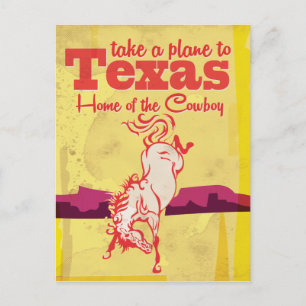 Carte Postale Impression d'affiche de voyage vintage Texas