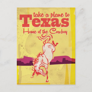 Carte Postale Impression d'affiche de voyage vintage Texas