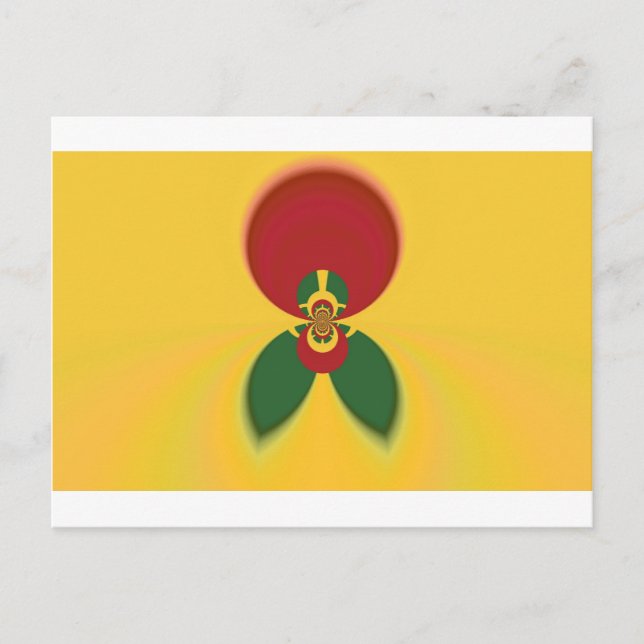 Carte Postale Impression d'art abstrait Couleurs Rasta (Devant)