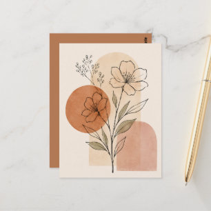 Carte Postale Impression d'art botanique minimaliste   Floral Bo