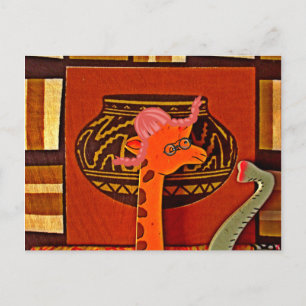 Carte Postale Impression d'art de chapeau de girafe