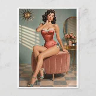 Carte Postale Impression d'art de charme Pin-Up Vintage | Boudoi