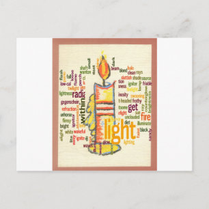 Carte Postale Impression d'art de nuage de mots de Flamme de Bou