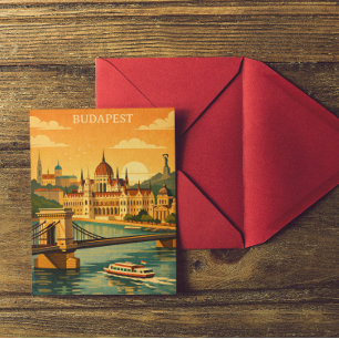 Carte Postale Impression d'art de voyage de Budapest Hongrie vin