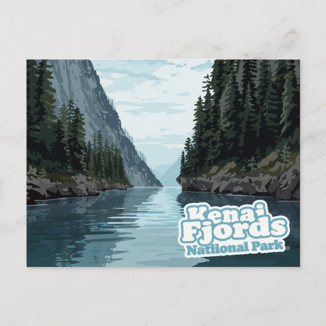Carte Postale Impression d'art des fjords de Kenai en Alaska (Devant)