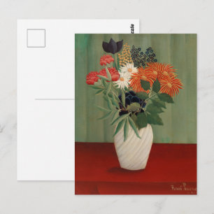 Carte Postale Impression d'art floral vert sauge Henri Rousseau