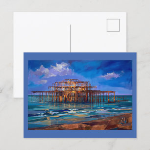 Carte Postale Impression d'art moderne du coucher de soleil sur