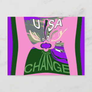 Carte Postale Impression d'art pour le changement aux USA