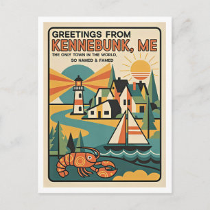 Carte Postale Impression d'art rétro Kennebunk Maine