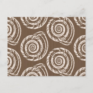 Carte Postale Impression de bloc de coquille en spirale, taupe e