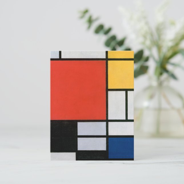 Carte Postale Impression de composition de Piet Mondrian rouge j (Debout devant)