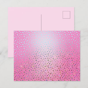 Carte Postale Impression de guépard rose pailleté