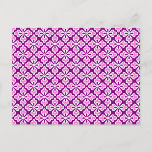Carte Postale Impression de kimono floral, rose orchidée et viol