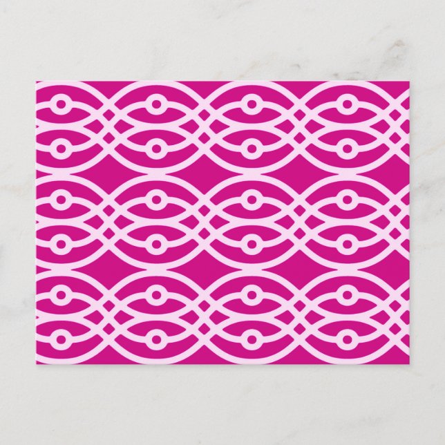 Carte Postale Impression de kimono, magenta et rose (Devant)