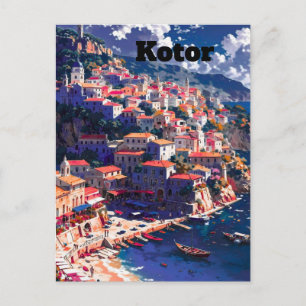Carte Postale Impression de Kotor Décoration de maison de Kotor 