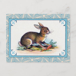 Carte Postale Impression de lapin vintage