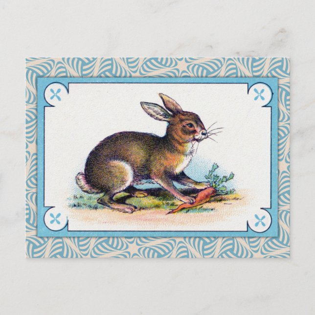 Carte Postale Impression de lapin vintage (Devant)