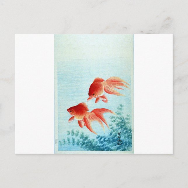 Carte Postale Impression de poisson japonais vintage (Devant)