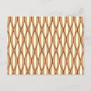 Carte Postale Impression de ruban du milieu du siècle - tan et c