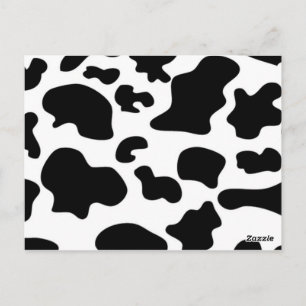 Carte Postale Impression de vache noire et blanche