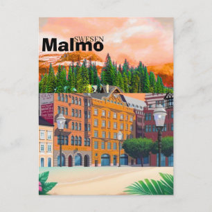 Carte Postale Impression de voyage à Malmö en Suède, Art mural d