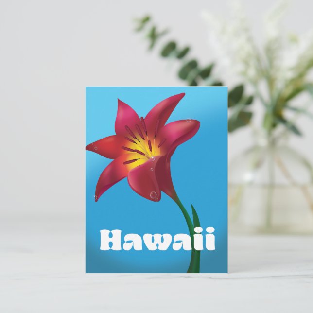 Carte Postale Impression de voyage de fleur d'Hawaii (Debout devant)
