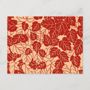 Carte Postale Impression feuille japonaise, Mandarin orange