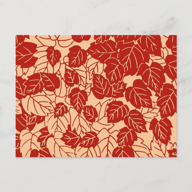 Carte Postale Impression feuille japonaise, Mandarin orange (Devant)
