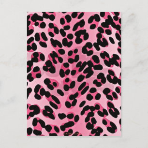 Carte Postale Impression guépard rose RAB Rockabilly