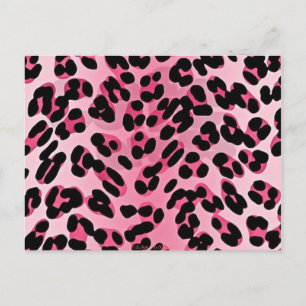 Carte Postale Impression guépard rose RAB Rockabilly