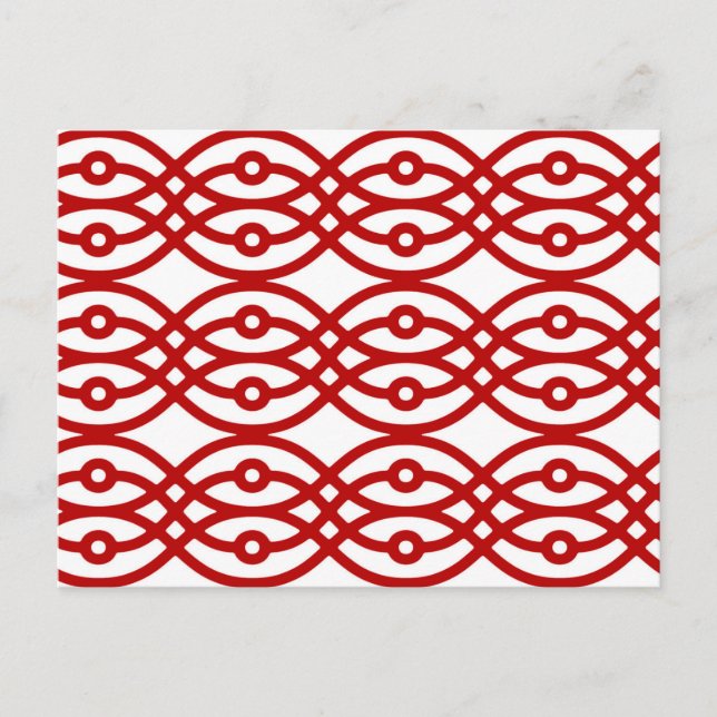 Carte Postale Impression kimono, blanc et rouge foncé (Devant)