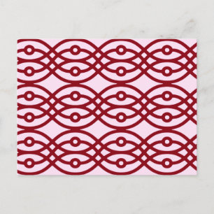 Carte Postale Impression kimono, rose et bordeaux