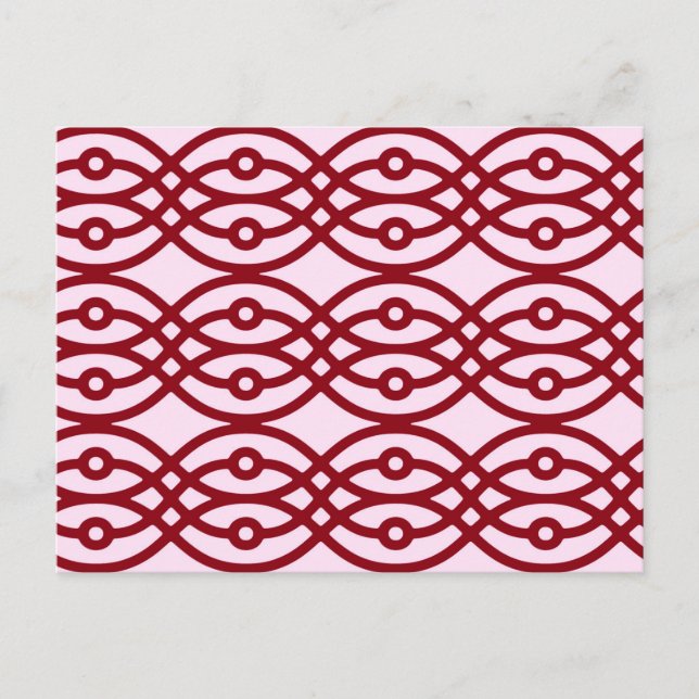 Carte Postale Impression kimono, rose et bordeaux (Devant)