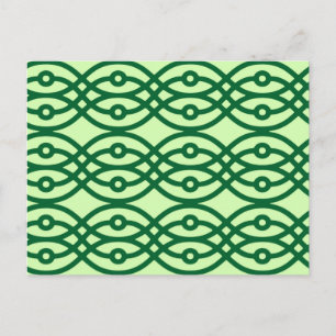 Carte Postale Impression kimono, vert clair et foncé